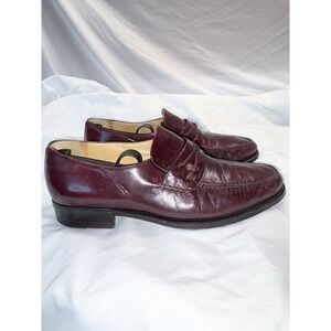Vintage Moreschi Shoes Men's 7 Italy Dress Brown Leather Penny Loafers Slip On